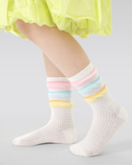 4-Pack Rainbow Bunny Series Kids Socks Thin Mesh Cute Girls Socks