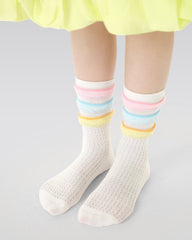 4-Pack Rainbow Bunny Series Kids Socks Thin Mesh Cute Girls Socks