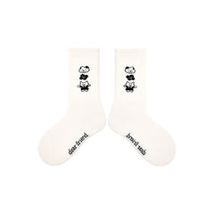 4足セット シンプルバニーシリーズ キッズソックス クルー丈 かわいいカートゥーン 通気性 女の子用ソックス