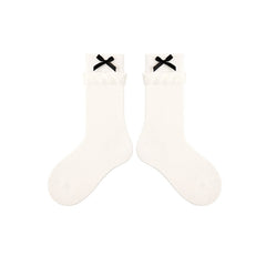 4足セット シンプルバニーシリーズ キッズソックス クルー丈 かわいいカートゥーン 通気性 女の子用ソックス