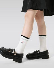 4パック シンプルバニーシリーズ キッズ クルーソックス 可愛い 女の子用 ソックス