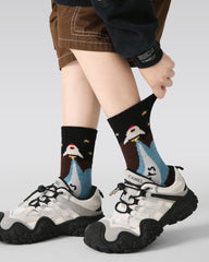 4-Pack Space Notes Half Velvet Kids Socks Cozy Soft Coral Fleece Crew