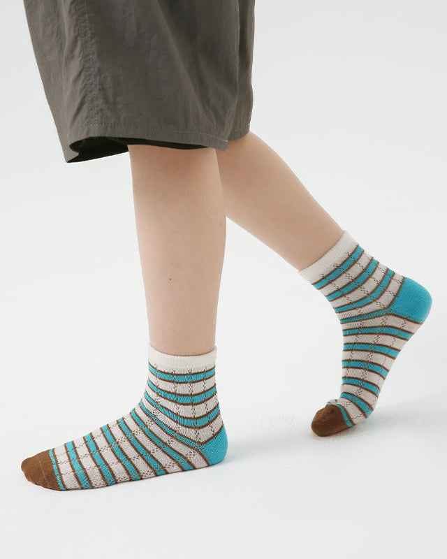 4-Pack Kids Cotton Ankle Socks Striped Story Breathable Stripe Casual