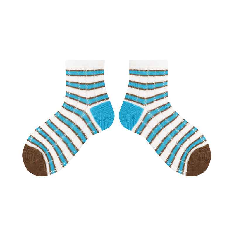 4-Pack Kids Cotton Ankle Socks Striped Story Breathable Stripe Casual