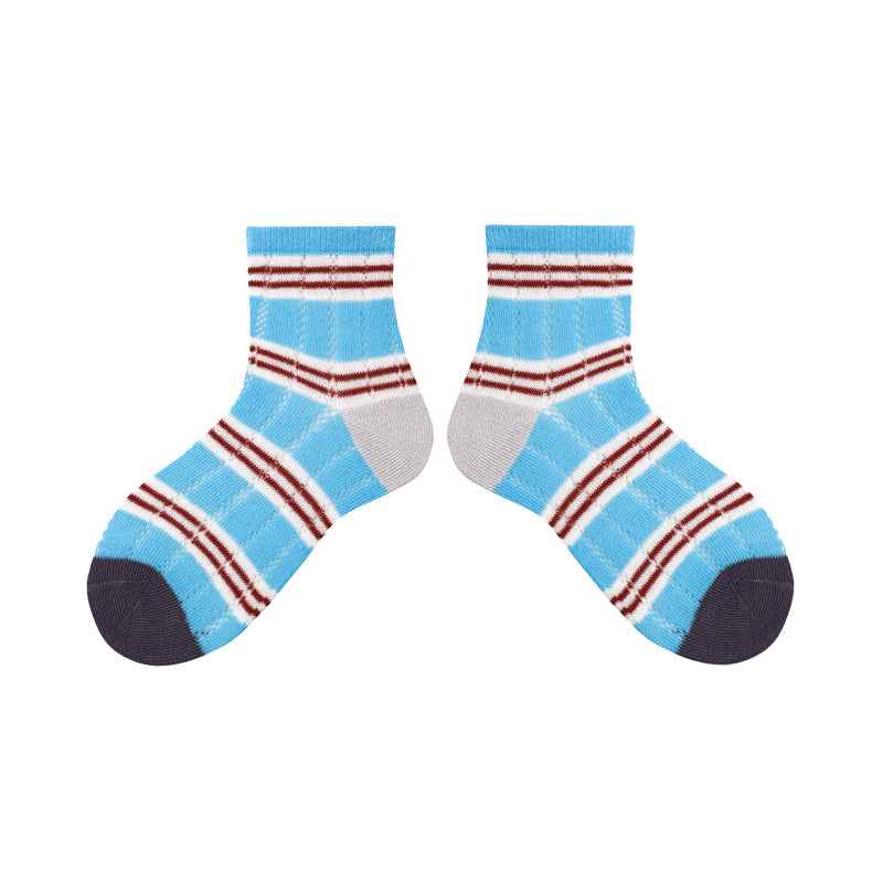 4-Pack Kids Cotton Ankle Socks Striped Story Breathable Stripe Casual