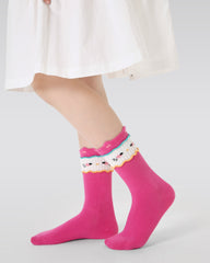 4 Pack Sweet Cats Series Kids Socks Cartoon Cute Combed Cotton