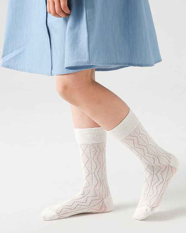 4-Pack Kids Cotton Crew Socks Colorful Mesh Casual