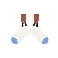 4 Pack Weekend Puppy Series Kids Socks Seamless Combed Cotton
