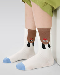 4 Pack Weekend Puppy Series Kids Socks Seamless Combed Cotton