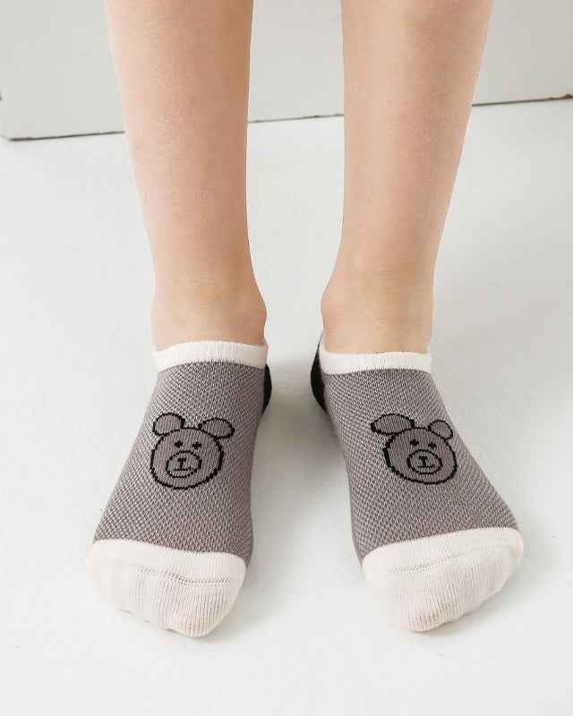 5-Pack Kids Cotton No Show Socks Baseball Cubs Letter Cute Casual