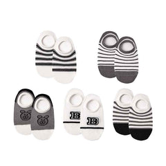 5-Pack Kids Cotton No Show Socks Baseball Cubs Letter Cute Casual