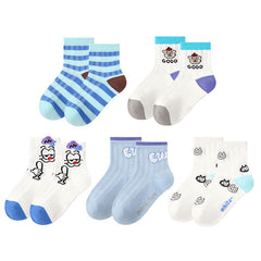 5-Pack Baseball Party Series Kids Mesh Socks Cartoon Cotton Socks