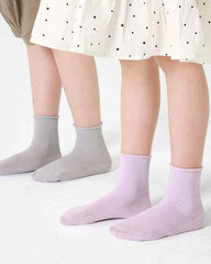 5-Pack Kids Cotton Ankle Socks Solid Color Mesh Casual