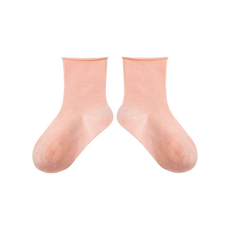 5-Pack Kids Cotton Ankle Socks Solid Color Mesh Casual