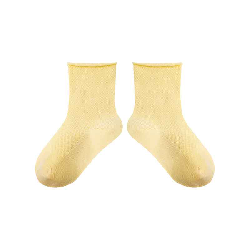 5-Pack Kids Cotton Ankle Socks Solid Color Mesh Casual