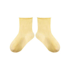 5-Pack Kids Cotton Ankle Socks Solid Color Mesh Casual