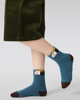 5組合凸面小狗毛圈中筒襪子兒童卡通棉質可愛