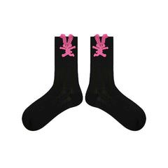 5-Pack Cute Summer Series Women Cotton Crew Socks Cartoon Mesh Stripe