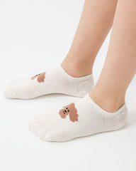 5-Pack Kids Cotton No Show Socks Magic Puppy Anti Slip Cute Casual