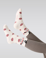 5-팩 모카 버니 테리 키즈 양말 두꺼운 따뜻한 면 크루 양말