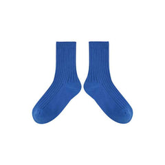 5-Pack Kids Cotton Crew Socks Solid Color Casual