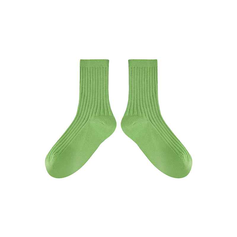 5-Pack Kids Cotton Crew Socks Solid Color Casual
