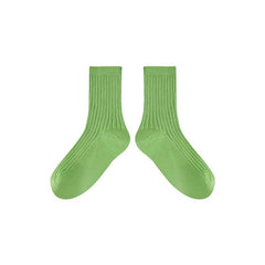 5-Pack Kids Cotton Crew Socks Solid Color Casual