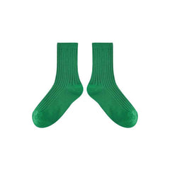 5-Pack Kids Cotton Crew Socks Solid Color Casual