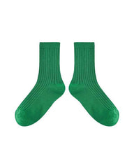 5-Pack Kids Cotton Crew Socks Solid Color Casual