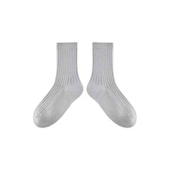 5-Pack Kids Cotton Crew Socks Solid Color Casual