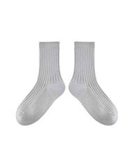 5-Pack Kids Cotton Crew Socks Solid Color Casual