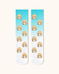 성인 맞춤 애니메 얼굴 크루 양말 개인화 만화 캐릭터 양말 애니메 팬을 위한 선물 화이트 토