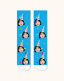 大人用カスタムポートレートフェイスクルーソックス パーソナライズ写真ソックス 友達へのギフト ホワイトトゥ