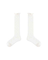 Women Ballet Cotton Knee High Socks Seamless Mesh Hollow Pattern Thin