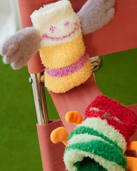 3-팩 여성 크루 양말 Caterpillar 시리즈 재미있는 보송보송 두껍고 따뜻하며 부드러운 양말