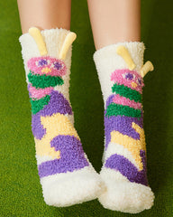 Gift Box Set Women Crew Socks Caterpillar Series Funny Fuzzy Thick