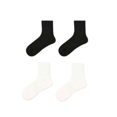 Unisex Couple Cotton Ankle Socks Black White Seamless Soft Breathable Casual