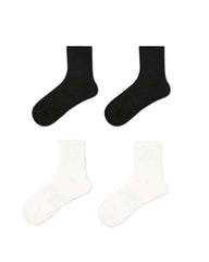 Unisex Couple Cotton Ankle Socks Black White Seamless Soft Breathable Casual