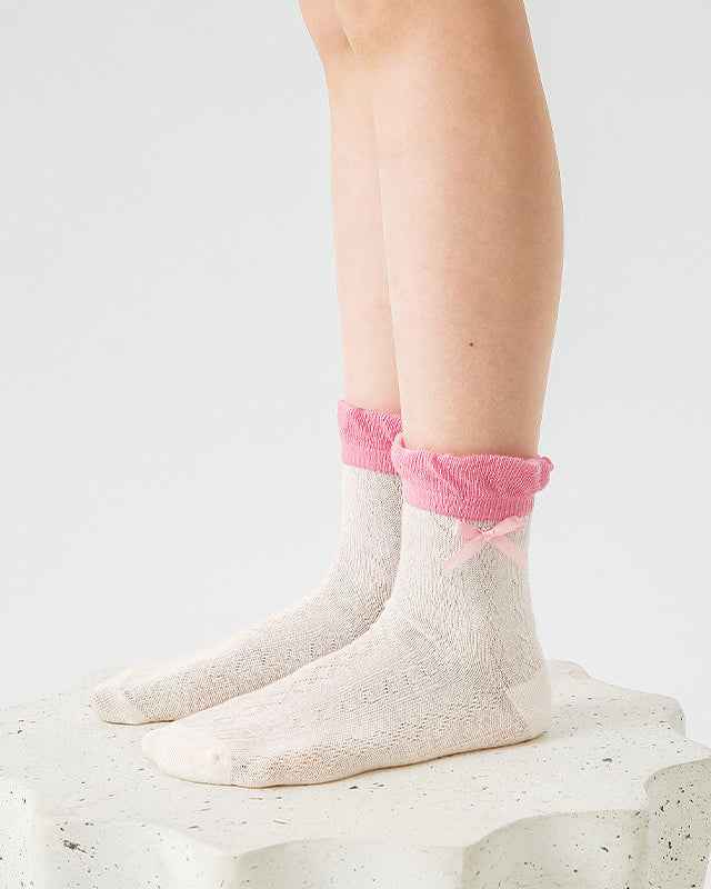 4-Pack Kids Cotton Ankle Socks Colorful Candies Bow Breathable Cute