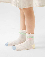 4-Pack Kids Cotton Ankle Socks Colorful Candies Bow Breathable Cute