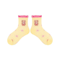 4-Pack Kids Cotton Ankle Socks Colorful Candies Bow Breathable Cute