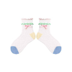 4-Pack Kids Cotton Ankle Socks Colorful Candies Bow Breathable Cute