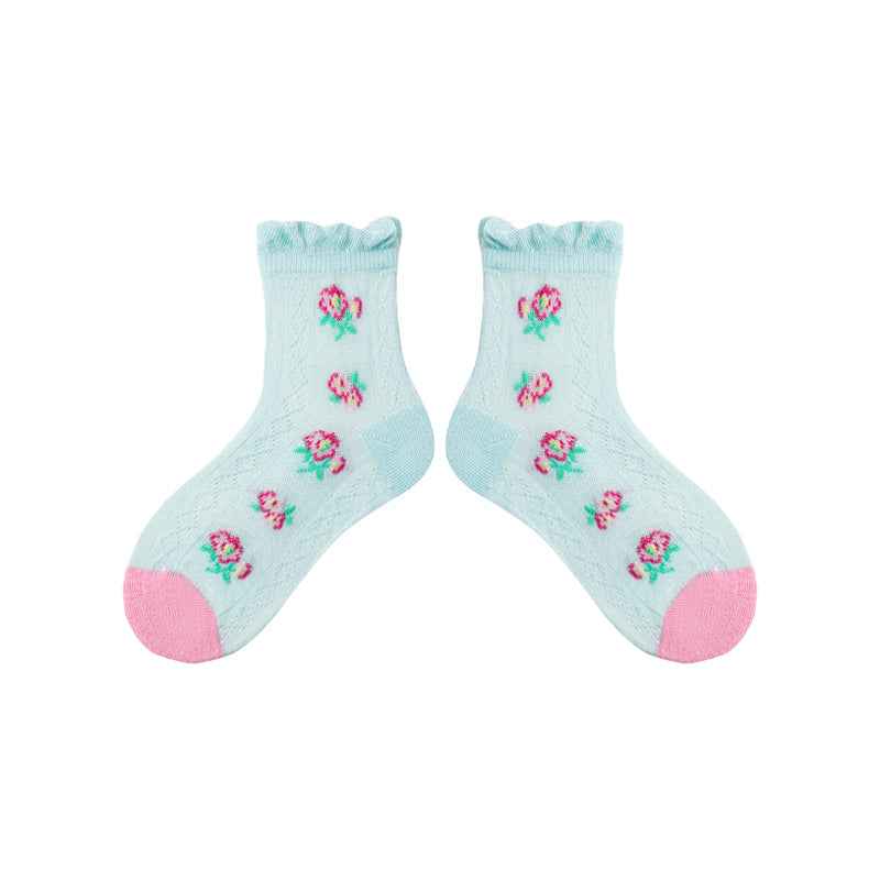 4-Pack Kids Cotton Ankle Socks Colorful Candies Bow Breathable Cute