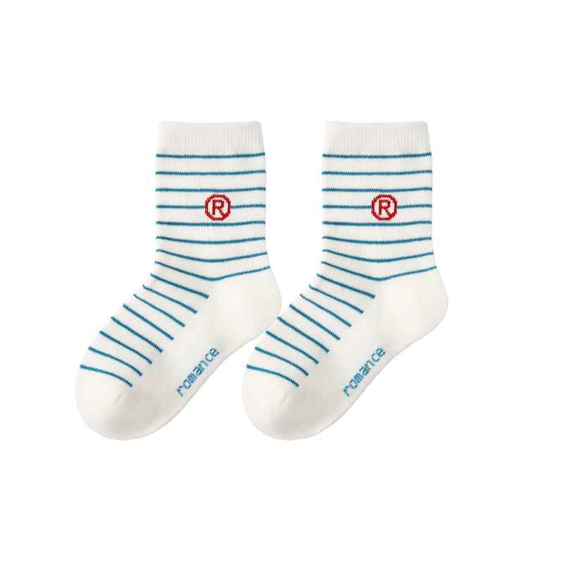 5-Pack Kids Cotton Crew Socks Stripe Letter Sporty Casual Thick Warm