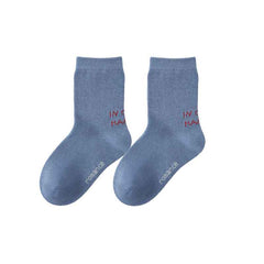 5-Pack Kids Cotton Crew Socks Stripe Letter Sporty Casual Thick Warm