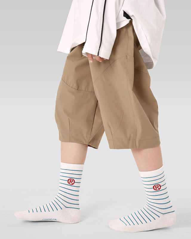 5-Pack Kids Cotton Crew Socks Stripe Letter Sporty Casual Thick Warm