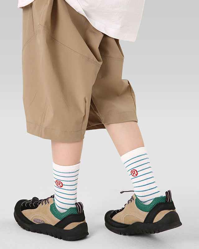 5-Pack Kids Cotton Crew Socks Stripe Letter Sporty Casual Thick Warm