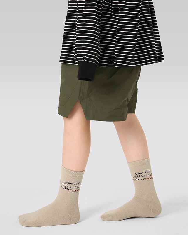 5-Pack Kids Cotton Crew Socks Stripe Letter Sporty Casual Thick Warm