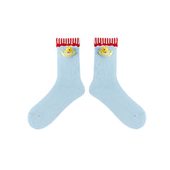 Women Cotton Crew Socks Flower Cones Kawaii Cute Casual