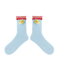 Women Cotton Crew Socks Flower Cones Kawaii Cute Casual